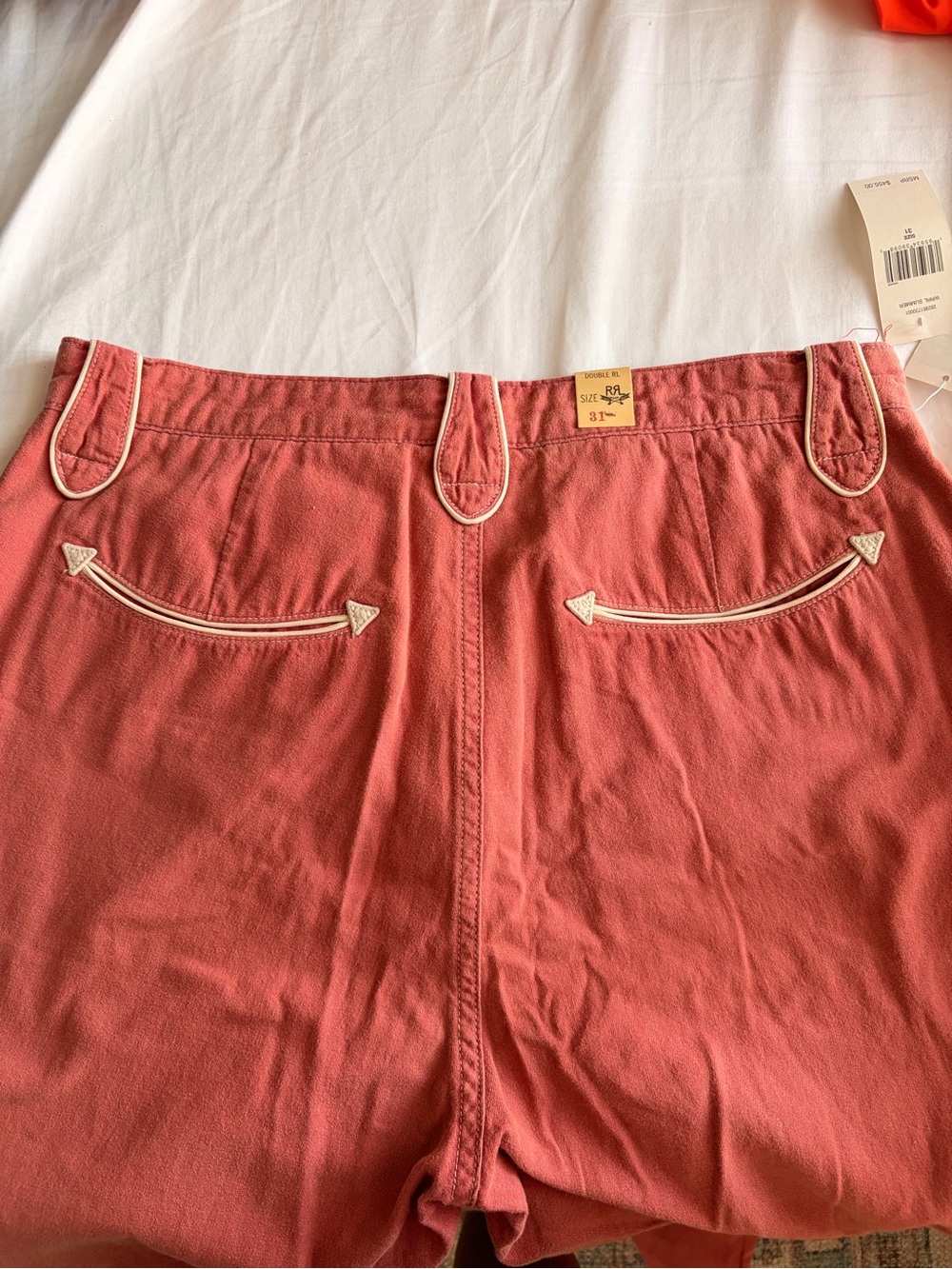 Ralph Lauren Double RL Coral Pants with Contrast Trim - Picture 8 of 9